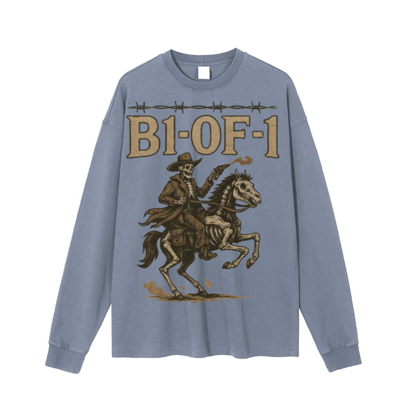 Coffee Cowboy Ashy Blue Long Sleeve